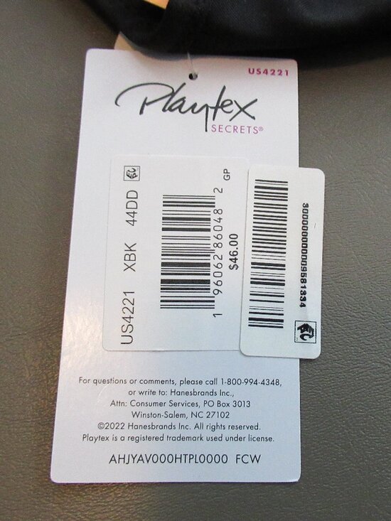 Playtex Women's Secrets Bounce Control Wireless Bra, Black, 44DD - Picture 4 of 7